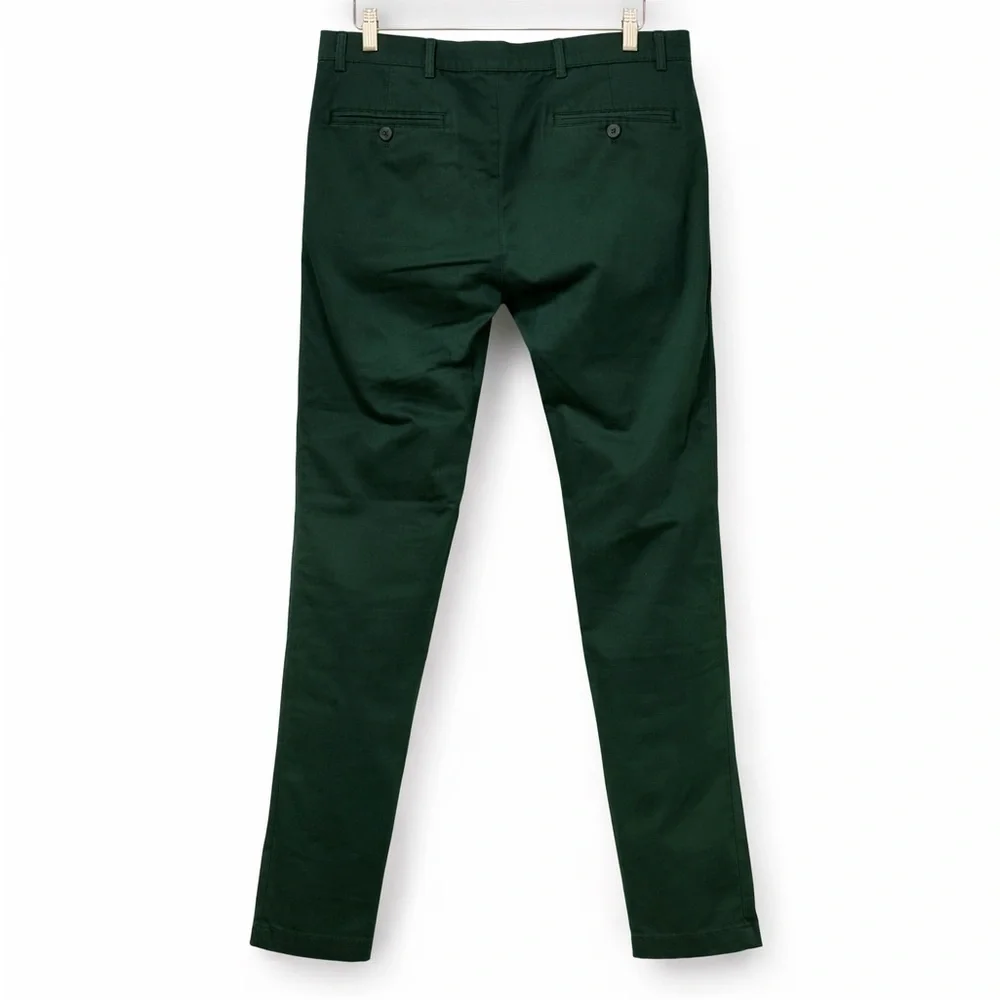 Club Monaco Connor Pants 31x30 1/2 Slim Fit Dark Green Stretch Chinos Mens